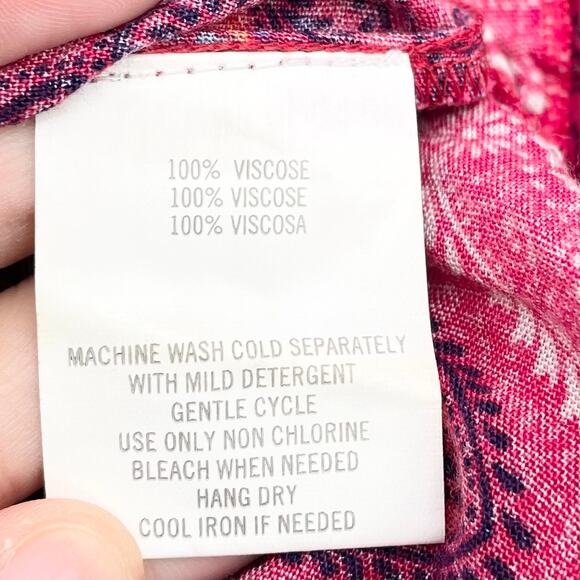 O'Neill Womens S Nashville Red Print Off Shoulder Romper Boho Red Pink Summer - Picture 9 of 11